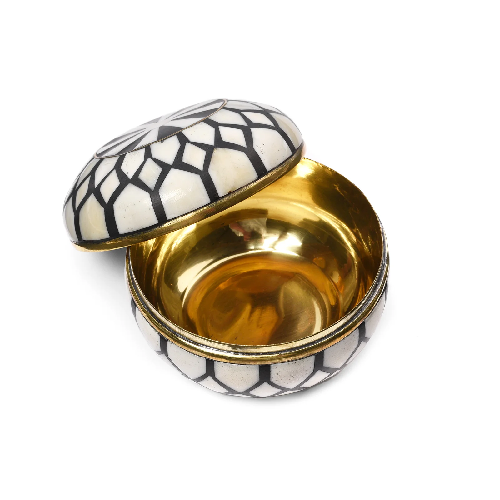 Bone Inlay & Brass Mughal Style Box - Image 3