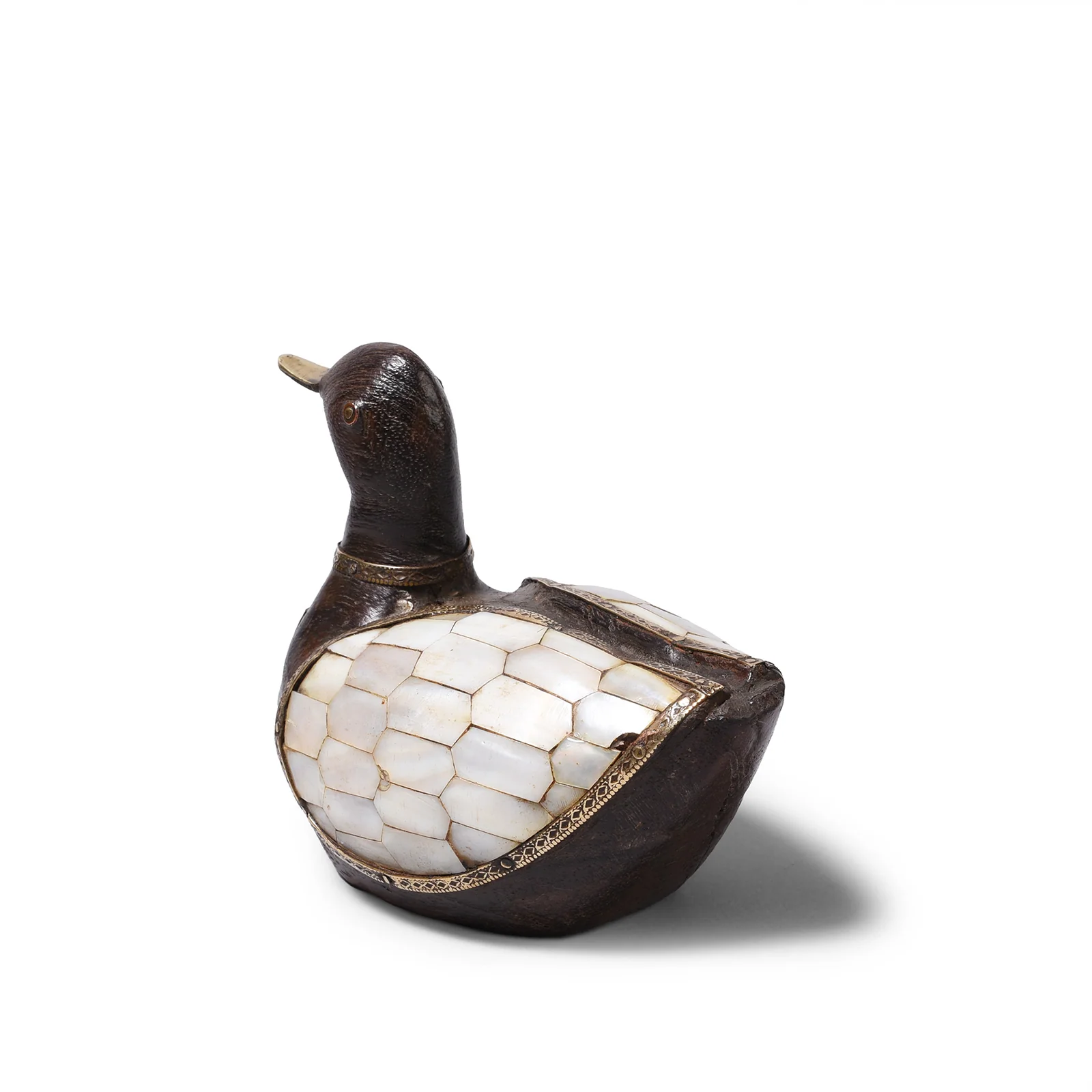 Vintage Indian Mother Of Pearl Inlay Duck - Image 3