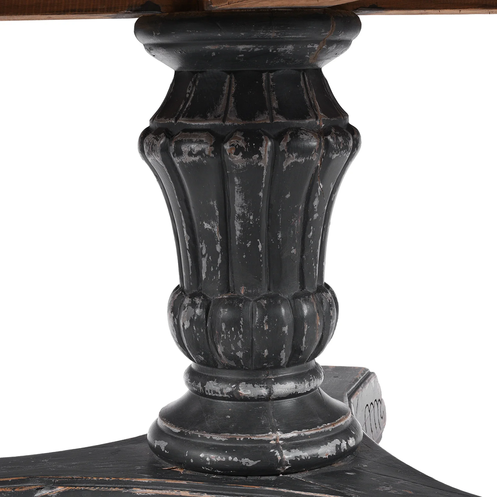 Round Pedestal Dining Table Made From Old Painted Pine - Image 3