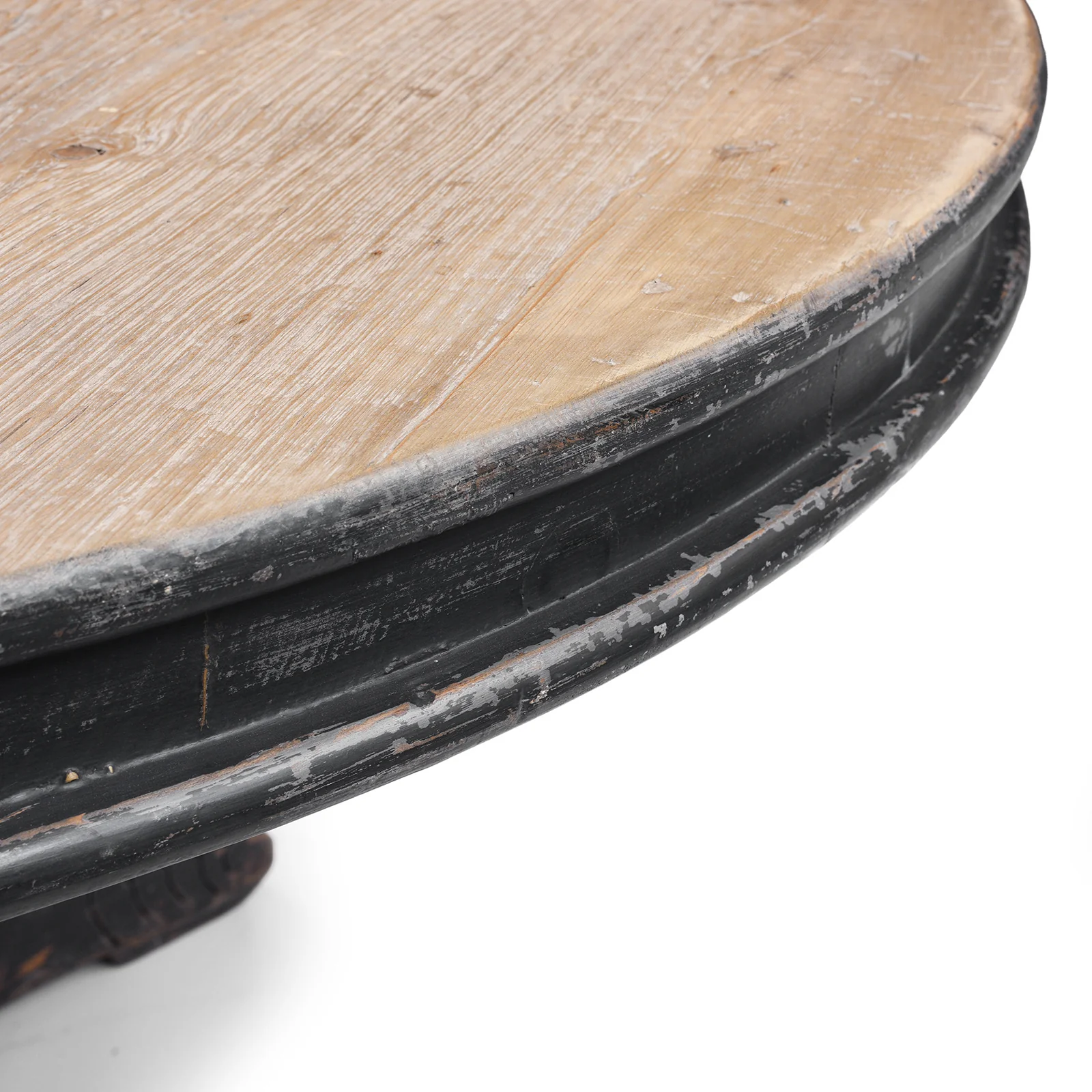 Round Pedestal Dining Table Made From Old Painted Pine - Image 4