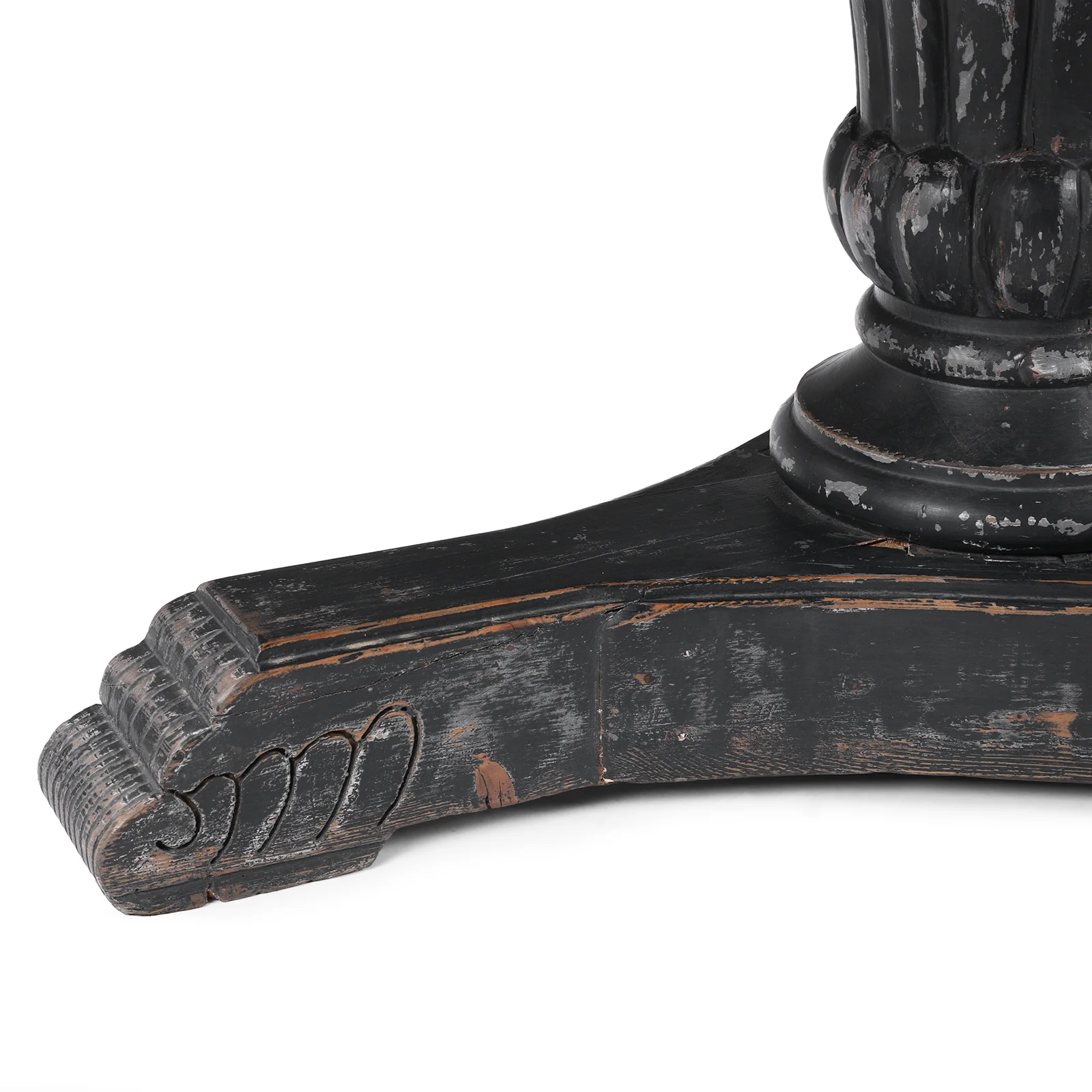 Round Pedestal Dining Table Made From Old Painted Pine - Image 7