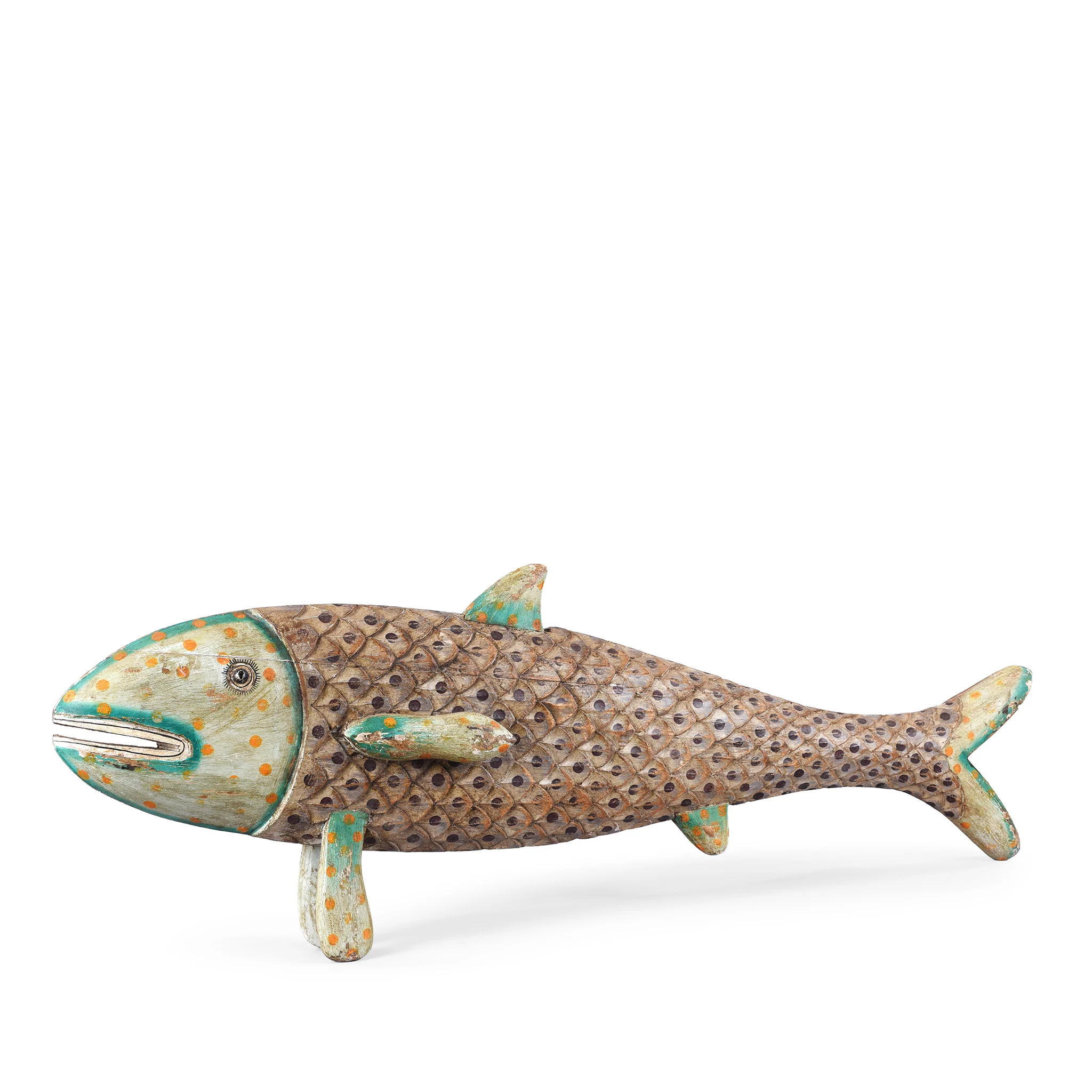 Painted Wooden Fish From Rajasthan - Image 6