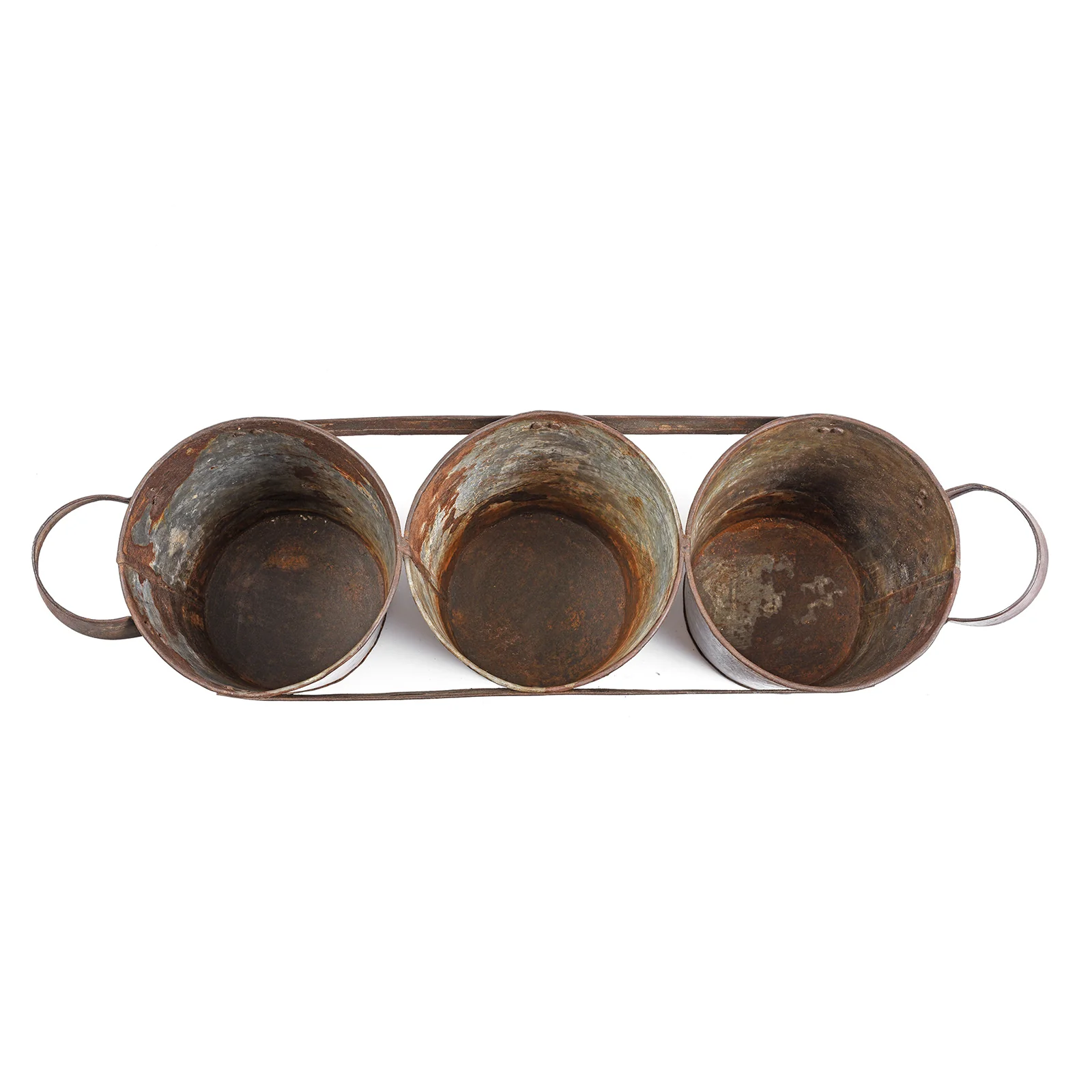 Galvanised Triple Bucket Planter - Image 3