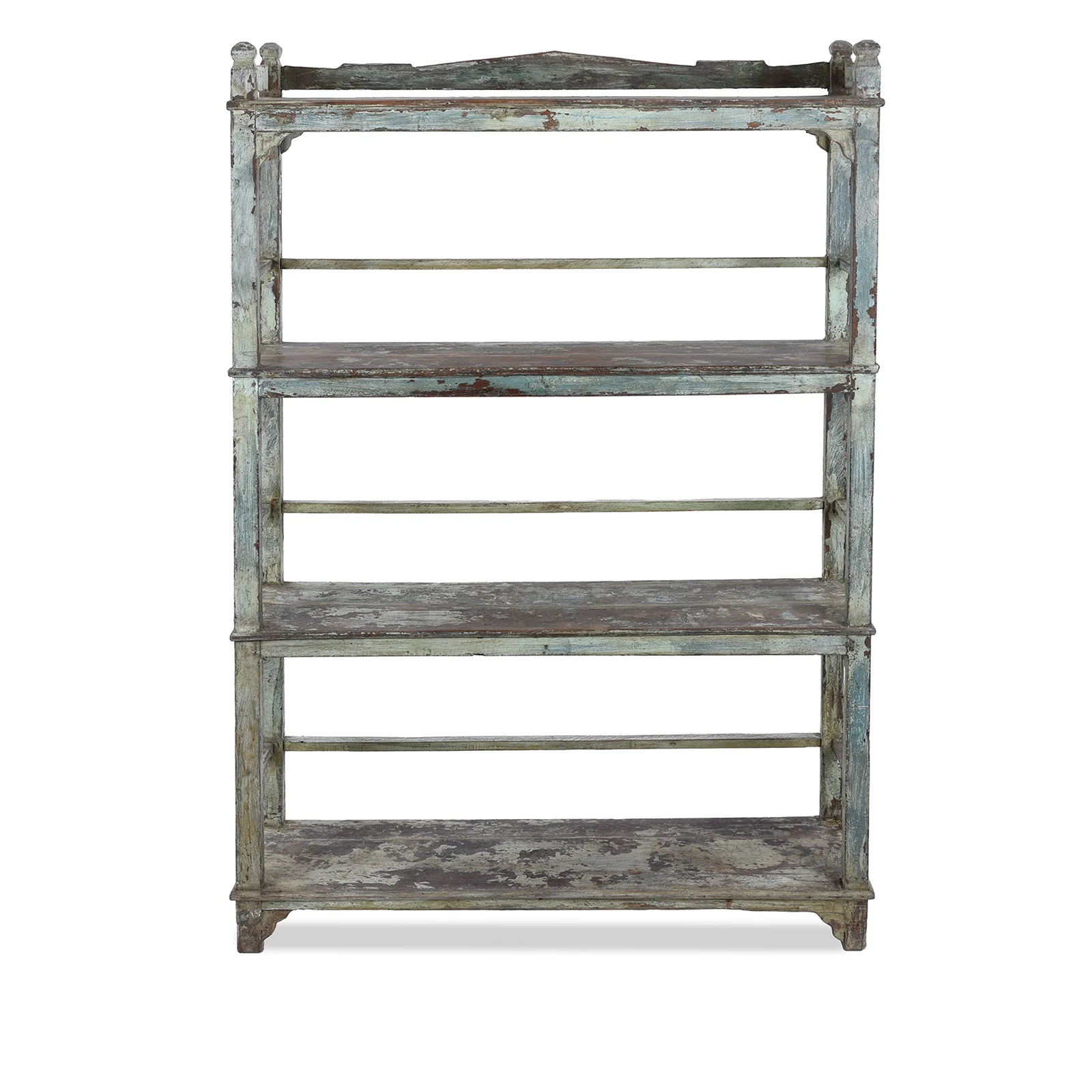 Vintage Green Painted Indian Shelf - 1930 - Image 3