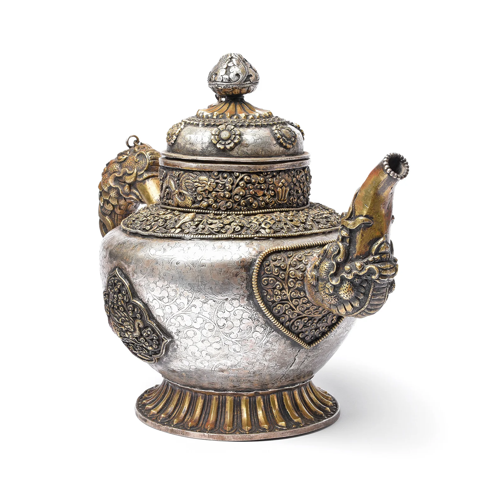 Vintage Silver Plated Tibetan Teapot - 1970's - Image 3